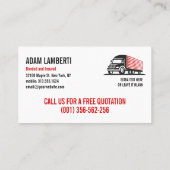 ボックストラック移動運搬プロフェッショナル 名刺 (裏面)