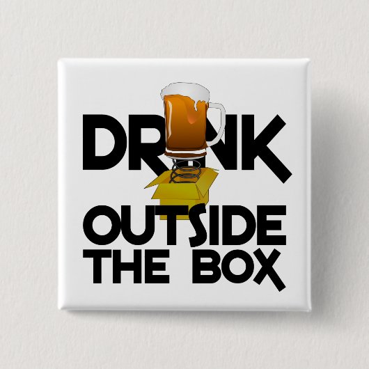 ボックスボタンの外側で飲む 缶バッジ (正面)