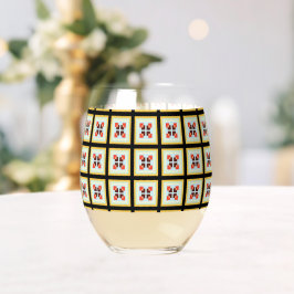 ボックスモダンテクスチャ正方形イエローライトソフトタイルc ステムなしワイングラス