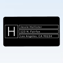 ボックスモダンモノグラムブラック&ホワイト差出人住所 ラベル