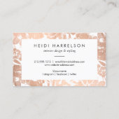 ボックスロゴモノグラムとバラ金ゴールドフローラルパターン 名刺 (裏面)