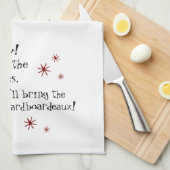 ボックスワインおもしろい引用文猫のカードボーダー キッチンタオル (四つ折り)