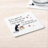 ボックスワインおもしろい引用文猫のカードボーダー スクエアペーパーコースター (アングル)