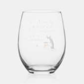 ボックスワインおもしろい引用文猫のカードボーダー ステムなしワイングラス (裏面)