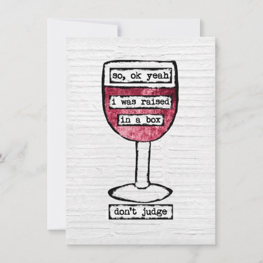 ボックスワイングラスグリーティングカード – ワおもしろいイン カード (正面)