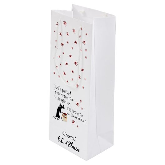 ボックスワイン用カードボーダー引用文 ワインギフトバッグ (正面アングル)