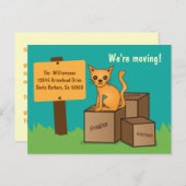 ボックス付き猫 – ポストカードを移動する 案内ポストカード (正面/裏面)