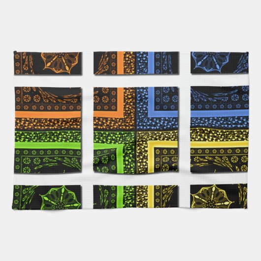 ボックス内の四角形 キッチンタオル (横)