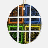 ボックス内の四角形 セラミックオーナメント (左)