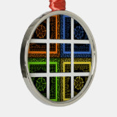 ボックス内の四角形 メタルオーナメント (右)