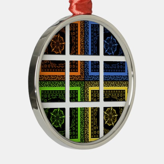 ボックス内の四角形 メタルオーナメント (右)