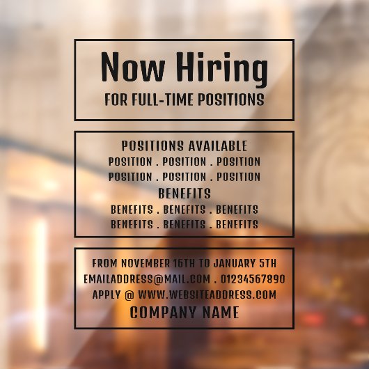 ボックス文字、ジョブ空き広告者採用 ウィンドウサイン (シート2)