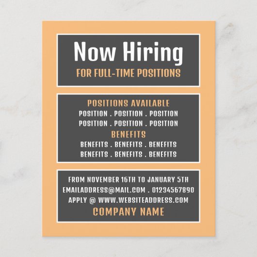 ボックス文字、ジョブ空き広告者採用 チラシ (正面)