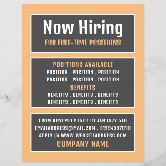 ボックス文字、ジョブ空き広告者採用 チラシ (正面)