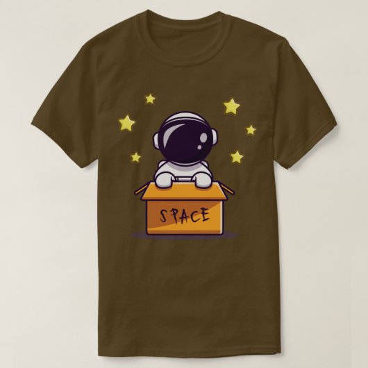 ボックス1に可愛い宇宙飛行士 Tシャツ (デザイン正面)