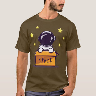 ボックス1に可愛い宇宙飛行士 Tシャツ