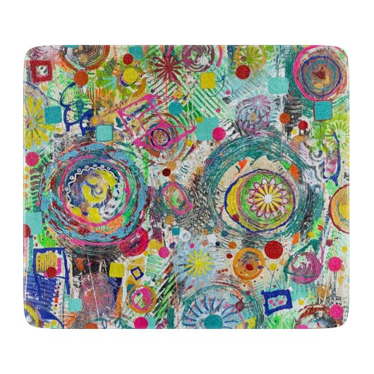 ボックス6 x 7 Decoガラス切断板のパーティー カッティングボード (正面)