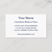 ボックス·コンサルタント海軍の外で 名刺 (裏面)