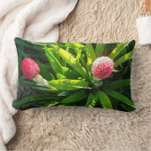 ボックタワーガーデンピンク熱帯花 – Bromeliad ランバークッション (ブランケット)