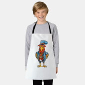 ボッシーおもしろいな漫画の雄鶏 エプロン (着用した状態)