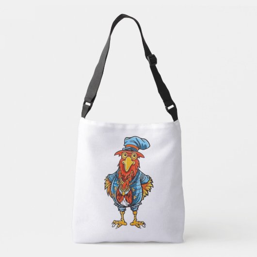 ボッシーおもしろいな漫画の雄鶏 クロスボディバッグ (裏面)