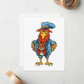 ボッシーおもしろいな漫画の雄鶏 ノートカード (正面/裏面インサイチュ)