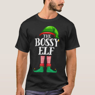 ボッシー小妖精や小人マッチングファミリークリスマスパジャマ Tシャツ