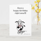 ボッシー誕生日の牛! カード (黄色い花)