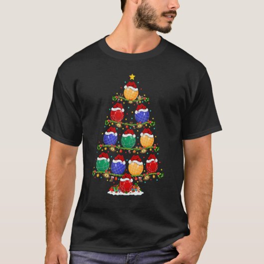 ボッチェスポーツライツクリスマスサンタボッチェクリスマスT Tシャツ (正面)