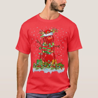 ボッチェボおもしろいール雪だるまクリスマスライツボッチェクリスチム Tシャツ