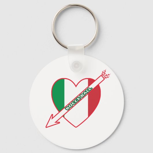 ボッチェボールイタリア国旗 キーホルダー (正面)