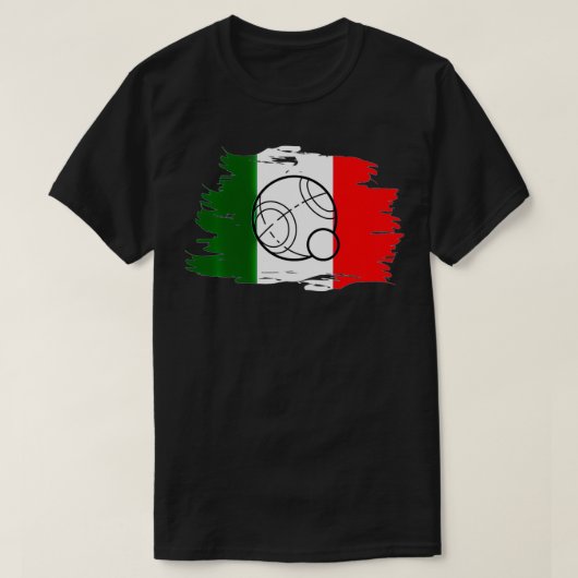 ボッチェボールTイタリアンフラッグボッチェボール大会T  Tシャツ (デザイン正面)