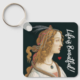 ボッティチェリニンフポートレート絵画ズアート キーホルダー