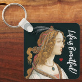 ボッティチェリニンフポートレート絵画ズアート キーホルダー (正面)