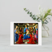 ボッティチェリマドンナと6聖徒の子1470 箔シーズンポストカード (立ち正面)