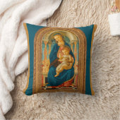 ボッティチェリ(1445年~1510年)マドンナ子即位 クッション (ブランケット)