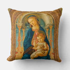 ボッティチェリ(1445年~1510年)マドンナ子即位 クッション