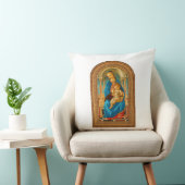 ボッティチェリ(1445年~1510年)マドンナ子即位 クッション (椅子)