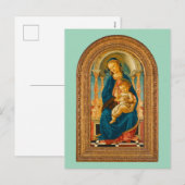 ボッティチェリ（1445年～1510年）マドンナ子即位 シーズンポストカード (正面/裏面)