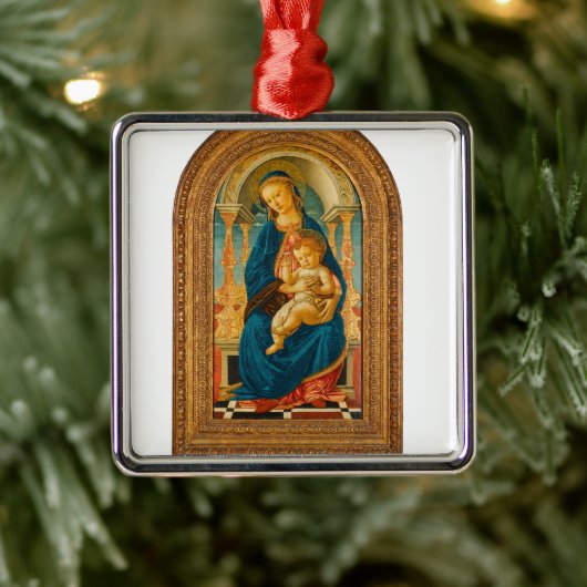 ボッティチェリ（1445年～1510年）マドンナ子即位 メタルオーナメント (ツリー)