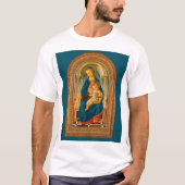 ボッティチェリ（1445年～1510年）マドンナ子即位 Tシャツ (正面)