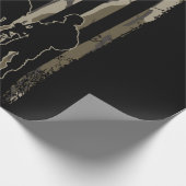 ボットムランド迷彩柄アメリカ国旗と兵士 ラッピングペーパー (角)