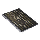 ボットムランド迷彩柄ダック狩りアメリカ国旗USA ノートブック (右側)