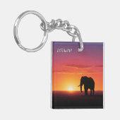 ボツワナのゾウの日没の旅行 キーホルダー (正面左)