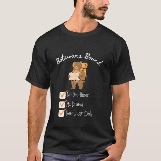 ボツワナの休暇 ベアハグのみボツワナ Tシャツ (正面)