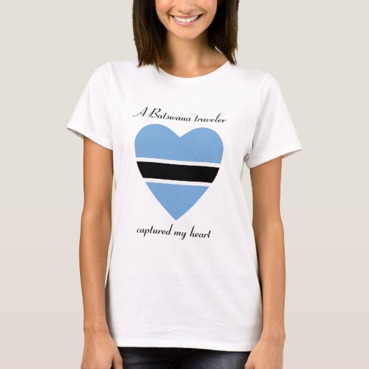 ボツワナの国旗 スウィートハート Tシャツ (正面)