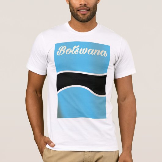 ボツワナの国旗 ビンテージスタイルの旅行ポスター Tシャツ (正面)