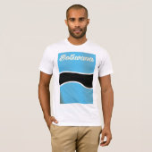 ボツワナの国旗 ビンテージスタイルの旅行ポスター Tシャツ (正面フル)