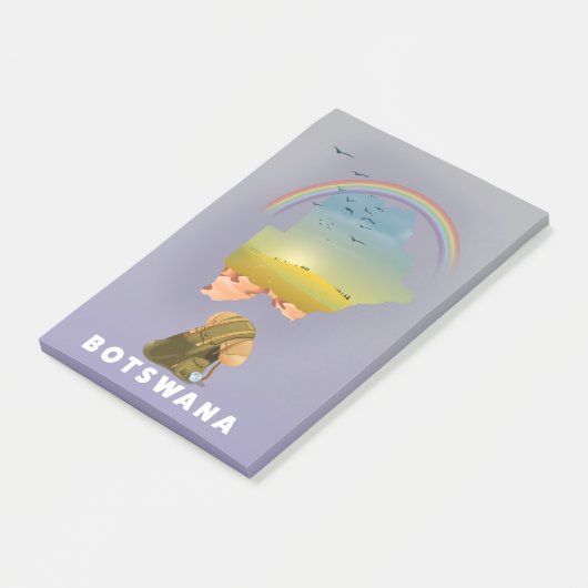 ボツワナの地図 ポストイット (アングル)