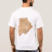 ボツワナの旗＋地図＋テキストTシャツ Tシャツ (裏面)